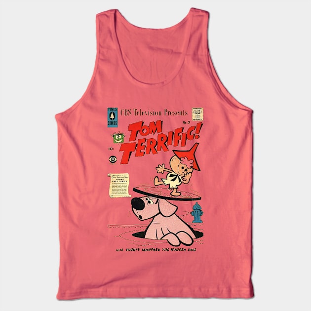 Tom Terrific with Mighty Manfred the Wonder Dog Tank Top by offsetvinylfilm